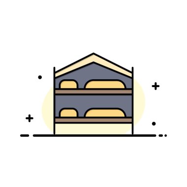 Yatak, Yatak Odası, Hizmet, Otel İş Düz Hat Dolu Simge V