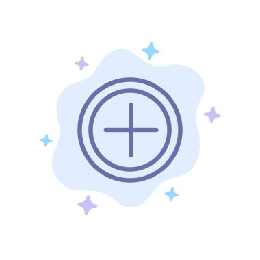 Arayüz, artı, soyut bulut arka planda Kullanıcı mavi simgesi