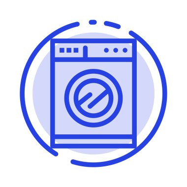 Mutfak, Makine, Çamaşır Mavi Noktalı Satır Simgesi