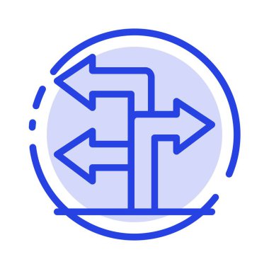 Ok, Yön, Gezinme Mavi Noktalı Çizgi Simgesi