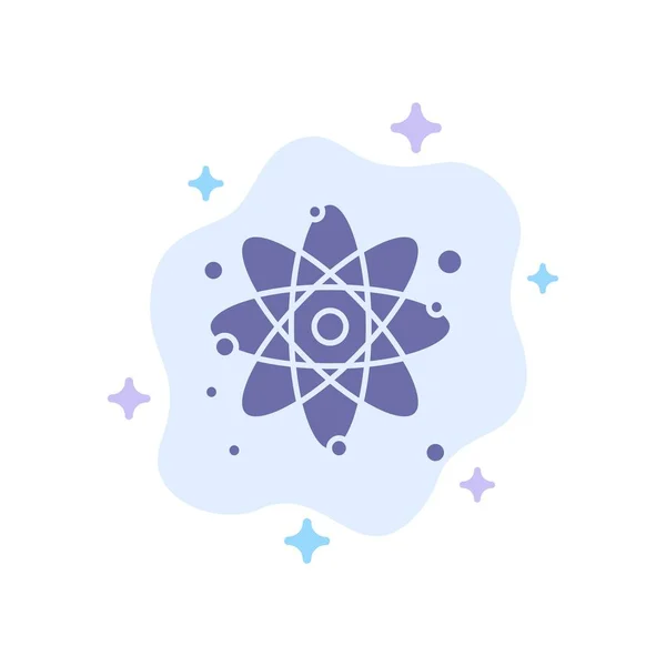 Atom, partikel, molekyl, fysik Blå ikon på abstrakt moln ba — Stock vektor