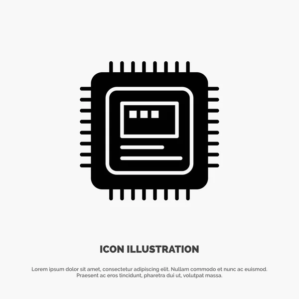 Cpu, Storage, Hardware, Black Glyphy Icon — стоковый вектор