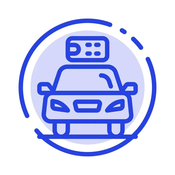 Autó, ökológia, elektromos, energia, Power Blue pontozott vonalas vonal ikonja — Stock Vector