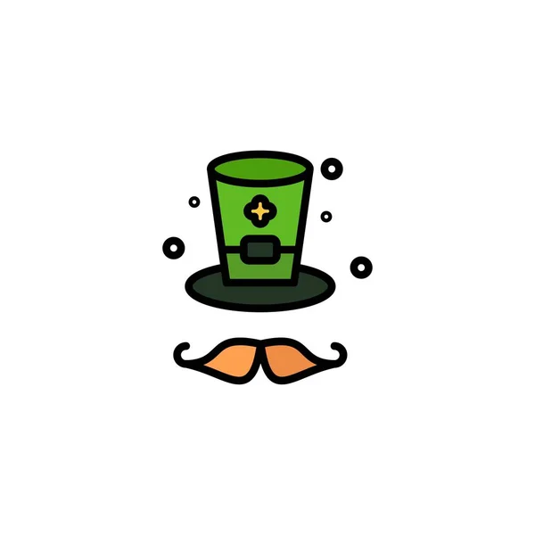 Sombrero, Cap, Irlanda Business Logo Template. Color plano — Archivo Imágenes Vectoriales