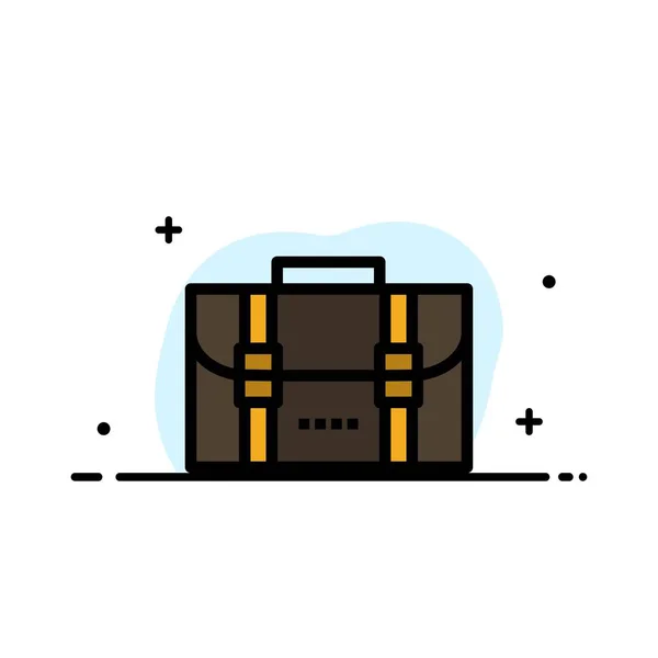 Backpack, Bag, Travel, Office  Business Flat Line Filled Icon Ve — Stock Vector