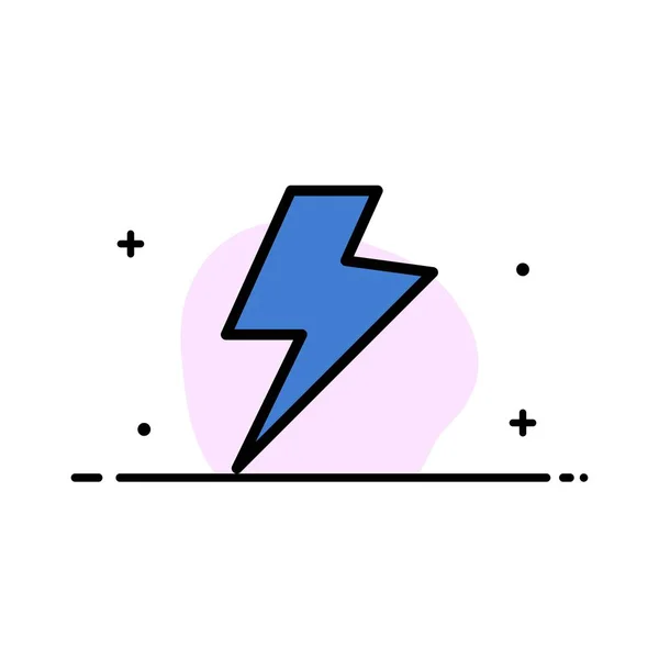 Потужність, зарядка, електричний бізнес Плоска лінія заповнена іконка Вектор B — стоковий вектор
