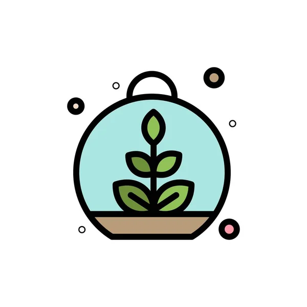 Росте, листя, рослина, Весняний плоский колір ікони. Піктограма векторний Банн — стоковий вектор