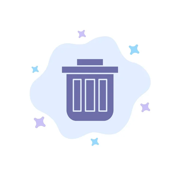 垃圾桶， 篮子， 垃圾桶， 罐， 容器， 垃圾箱， 办公室蓝色图标上 — 图库矢量图片
