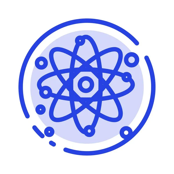 Atom, Particle, Molecule, Physics Blue Dotted Line Icon — стоковий вектор