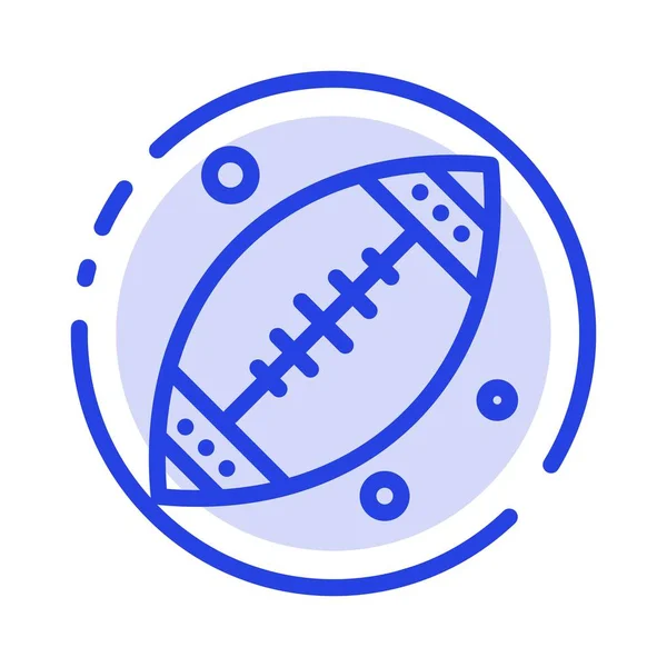 Ball, Football, Sport, Usa Blue Dotted Line Icon — стоковый вектор