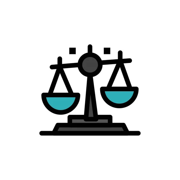 Equilibrio, Ley, Justicia, Finanzas Icono de Color Plano. Vector icono prohibición — Archivo Imágenes Vectoriales