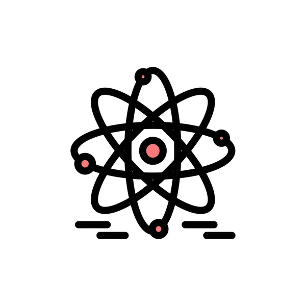 Atom, Education, Nuclear  Flat Color Icon. Vector icon banner Te — Stock Vector