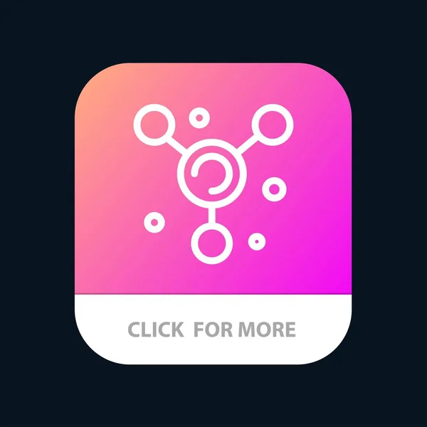 Atom, molekyl, vetenskap mobilapp-knappen. Android-och iOS-linje — Stock vektor