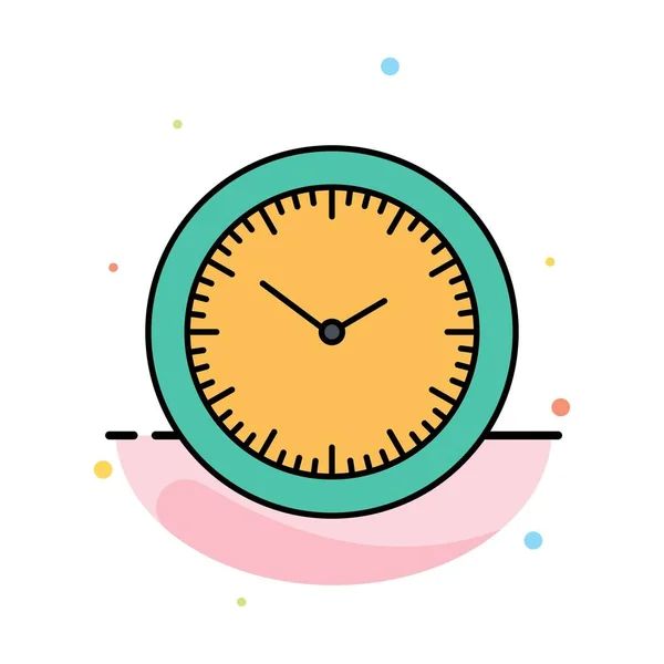 Time, Watch, Minutes, Timer Abstract Flat Color Icon Template — Stock Vector