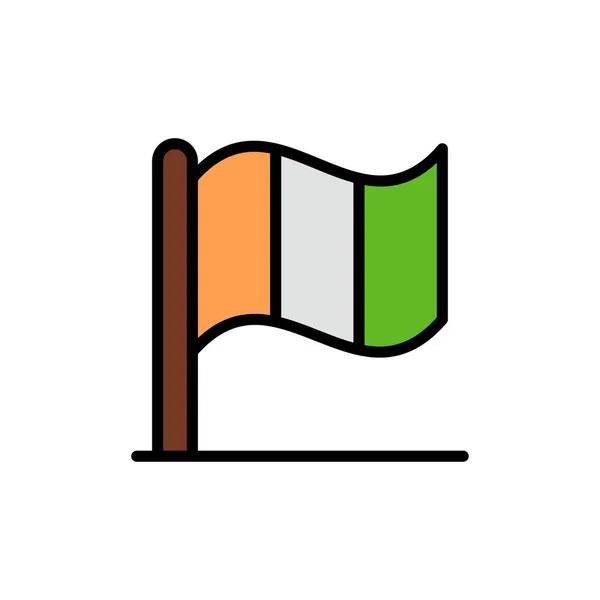 Flagge, irland, irische flache Farbe Symbol. Vektor Symbol Banner Tempel — Stockvektor