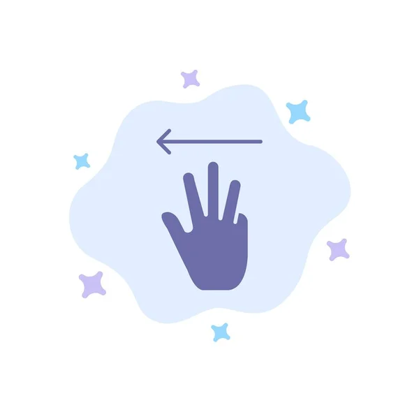 Χέρι, δρομέας χεριού, επάνω, αριστερό μπλε εικονίδιο στο αφηρημένο σύννεφο Προγρού — Διανυσματικό Αρχείο