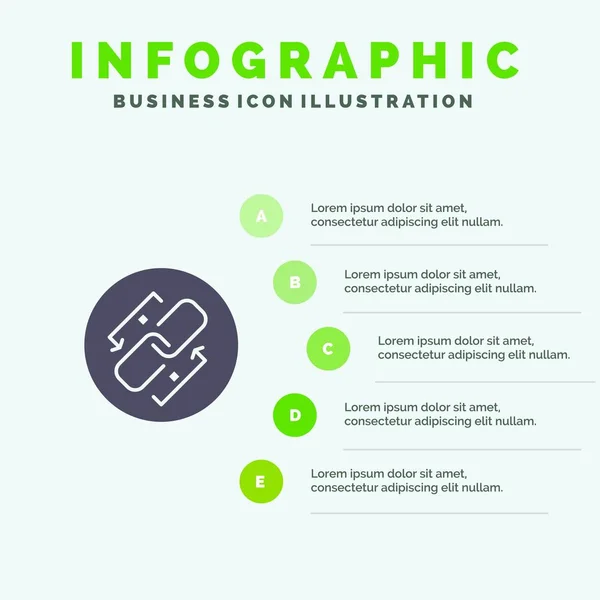 Link, Kette, Url, Verbindung, Link Solid Icon Infographics 5 Ste — Stockvektor