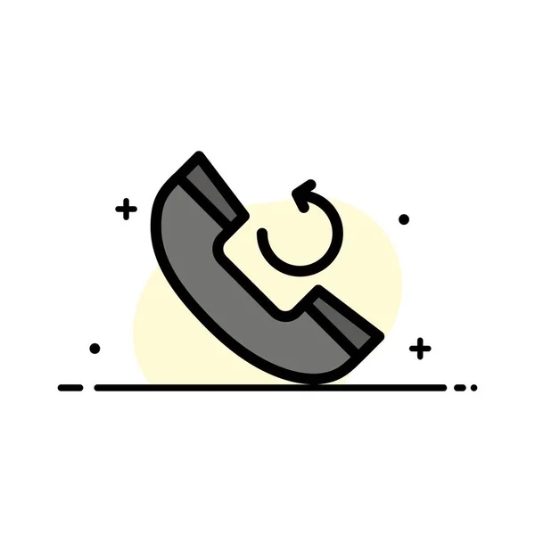 Call, Phone, Callback  Business Flat Line Filled Icon Vector Ban - Stok Vektor