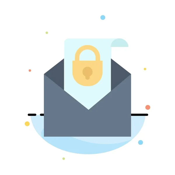 Mail, Email, Mensagem, Segurança Abstract Flat Color Icon Template —  Vetores de Stock