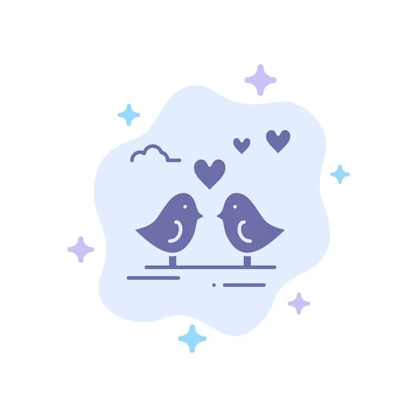 Mariée, Amour, Mariage, Icône Bleu Coeur sur Abstrait Cloud Backgrou — Image vectorielle