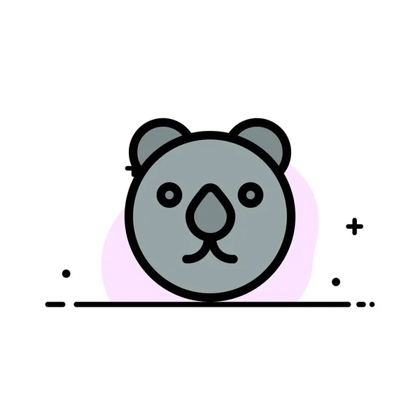 Bear, Head, Predator Business Flat Line Lleno de iconos Vector Bann — Archivo Imágenes Vectoriales
