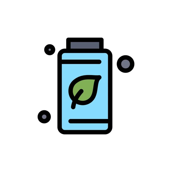 Flasche, grün, Baum, grüne flache Farbe Symbol. Banner mit Vektorsymbol — Stockvektor