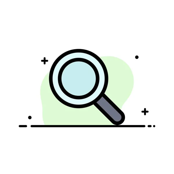 Glass, Look, Magnifying, Search  Business Flat Line Filled Icon — Stock Vector