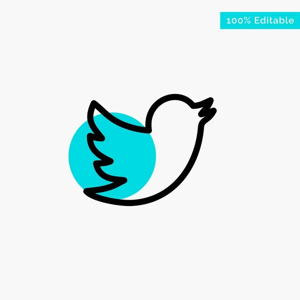 Netwerk, sociale, Twitter Turquoise markeerpunt vector — Stockvector