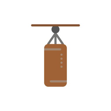 Çanta, boks, Punch çanta, delme düz renk simgesi. Vektör simgesi b