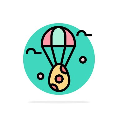 Yumurta, Kulak, Balon, Paskalya Soyut Daire Arka Plan Düz renk 