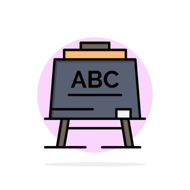 Öğrenme, Öğretmen, Abc, Board Abstract Circle Arka Plan Düz renk Simgesi