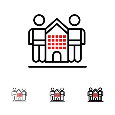 Kültür, Dost, Arkadaşlar, Ev, Yaşam Kalın ve ince siyah çizgi 