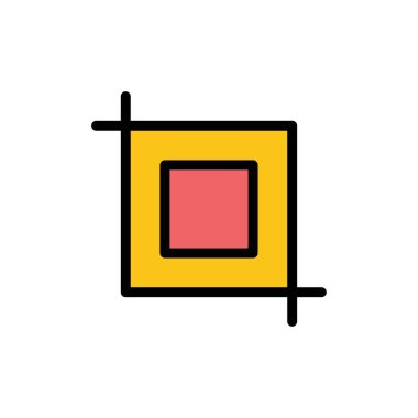 Kırpma, Araç, Düz Renk Simgesi dönüştürün. Vektör simgesi afiş Templ