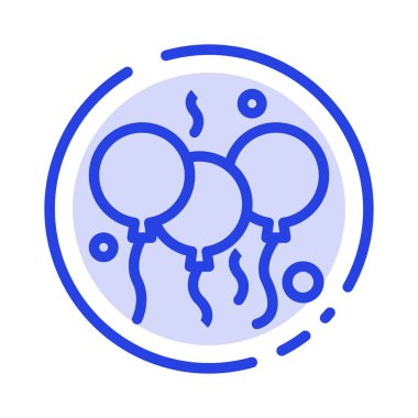 Hint, Gün, Balon, Hindistan Mavi Noktalı Çizgi Hattı Simgesi