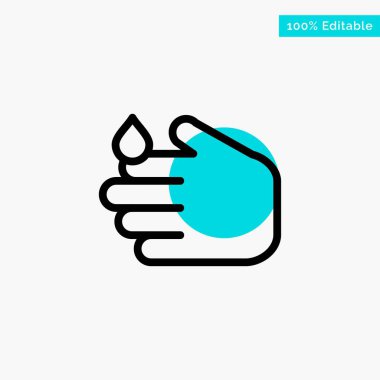 Temizlik, El, Sabun, Yıkama turkuaz vurgulamak daire noktası Vect