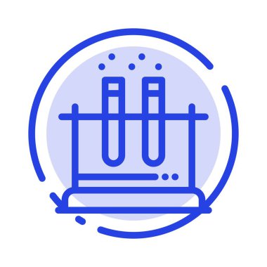 Laboratuvar, Test, Tüp, Bilim Mavi Noktalı Çizgi Simgesi