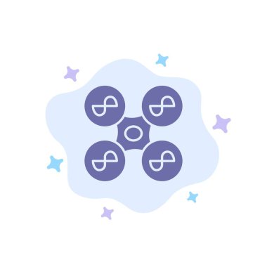 Drone, Fly, Quad helikopter, Soyut Bulut Üzerinde Teknoloji Mavi Simge 