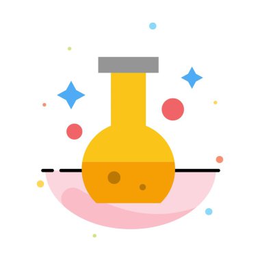Tüp, Flask, Lab, Test Soyut Düz Renk Simgesi Şablonu