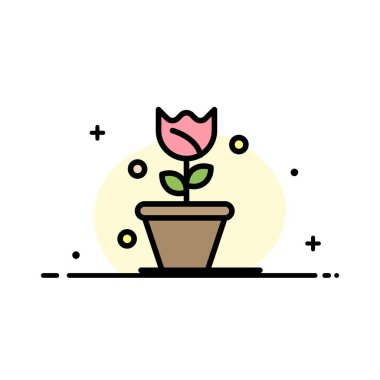 Çiçek, Çiçek, Doğa, Bahar İş Düz Hat Dolu Simge V