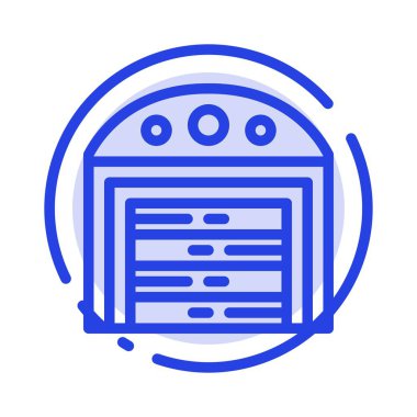 Şehir, Inşaat, ev mavisi noktalı çizgi çizgisi simgesi