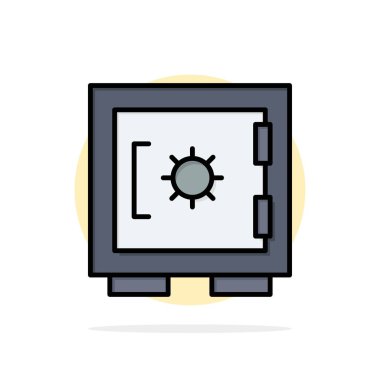 Kilit, Dolap, Güvenlik, Güvenli Soyut Daire Arka Plan Düz c