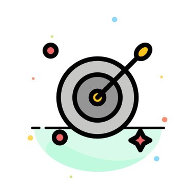 Hedef, Amaç, Ok Soyut Düz Renk Simgesi Şablonu