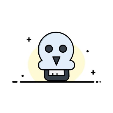 Kafatası, Kafatası Ölüm, Tıp, Adam İş Düz Hat Dolu Simge