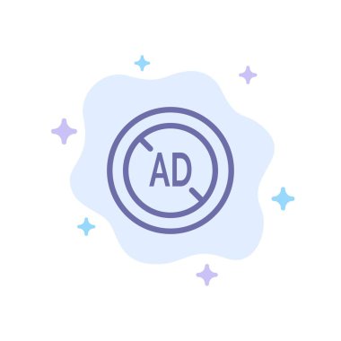 Reklam, Engelleyici, Reklam Engelleyici, Soyut Bulut Bac Dijital Mavi Simge