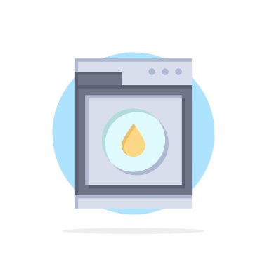 Çamaşırhane, makine, yıkama, robot soyut daire arka plan düz