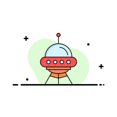 uzay gemisi, uzay, gemi, roket, yabancı Düz Renk Simge Vektör