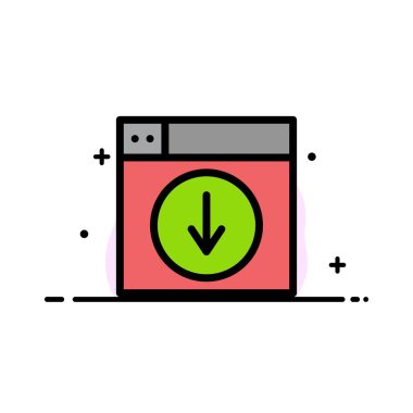 Web, Tasarım, indirme, aşağı, uygulama İş Düz Hat Fil