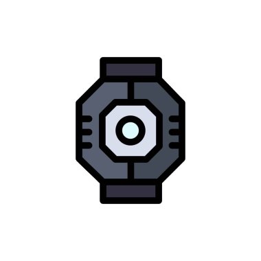 Hava kilidi, Kapsül, Bileşen, Modül, Pod Düz Renk Simgesi. Vecto