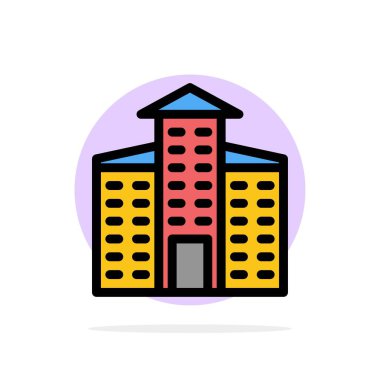 Bina, Şehir, İnşaat Soyut Daire Arka Plan Düz col