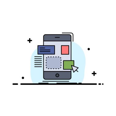 drag, mobil, tasarım, ui, ux Düz Renk Simgesi Vektör